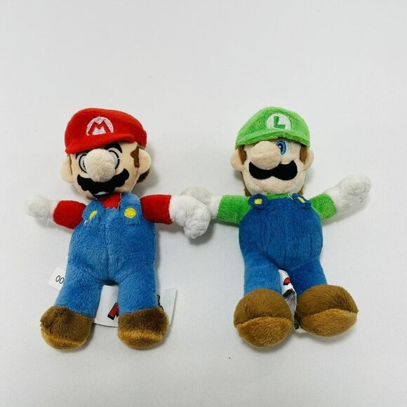 Nintendo Super Mario Luigi Plush Toy Set Brothers Twins Men Red Green Video Game - Picture 1 of 12
